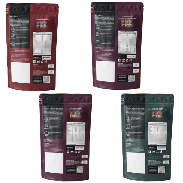 Curoherb Combo - Aswagandha, Safed Musli, Black Kaunch, Yellow Shatavari (Powder)