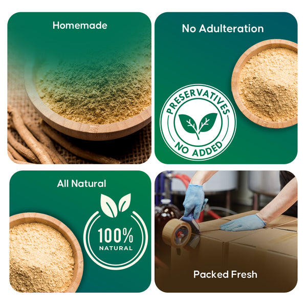 Curoherb Combo - Aswagandha, Safed Musli, Black Kaunch, Yellow Shatavari (Powder)