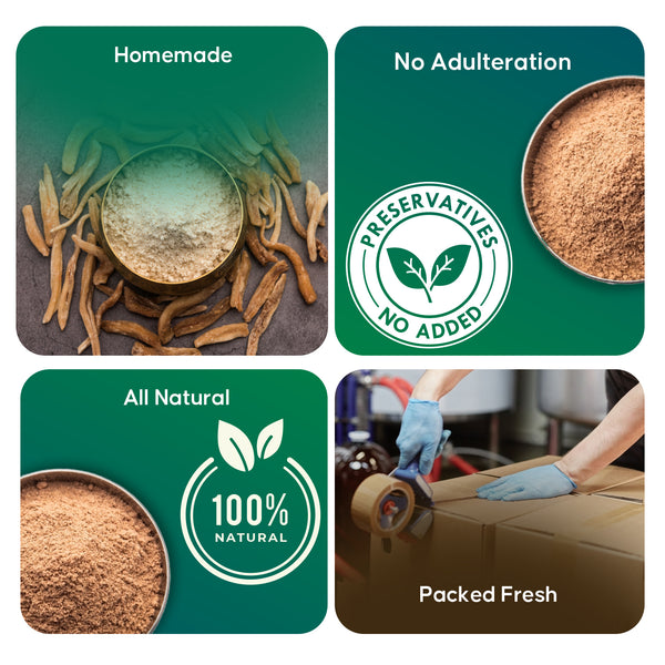 Curoherb Combo - Aswagandha, Safed Musli, Black Kaunch, Yellow Shatavari (Powder)