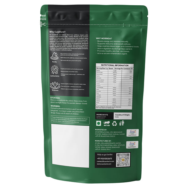 Moringa Powder – Superfood for Energy & Immunity – CuroHerb