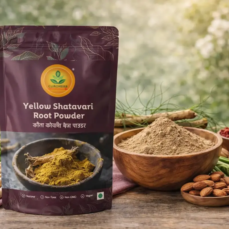 Yellow Shatavari Root Powder Womens Wellness & Hormonal Balance CuroHerb